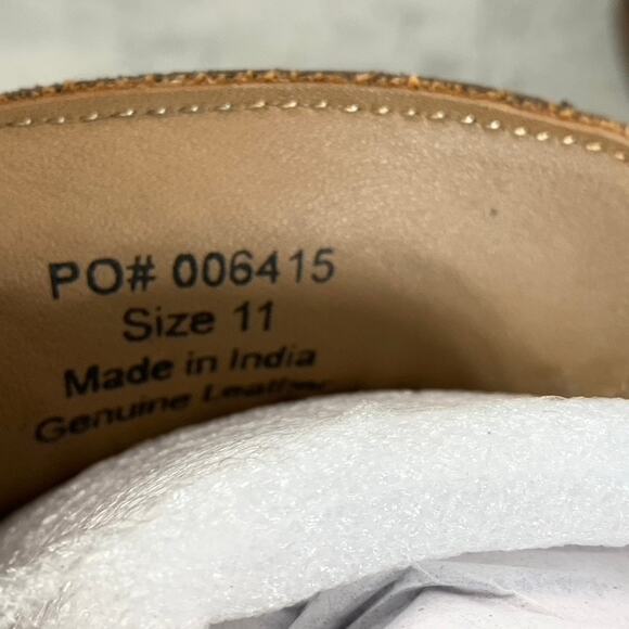 THOMAS & VINE Men\'s Brown Leather Hawthorn Apron Toe Tassel Loafers SZ 11 main image 9